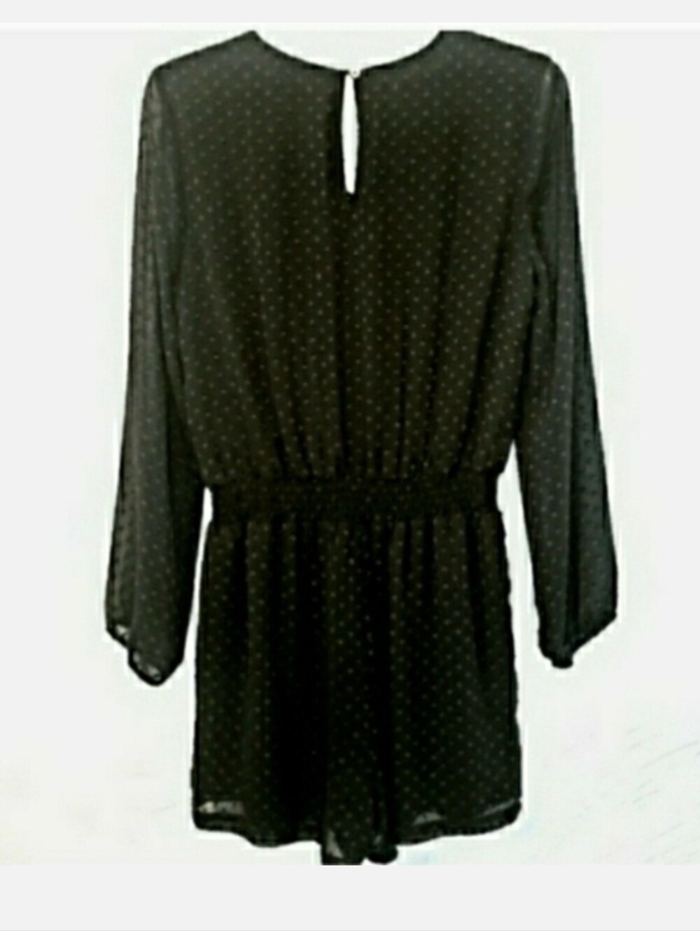 Romper Shorts Black Sheer Sleeves Swiss Dot Daniel Rainn Designer 🦋 Retail $69- - Picture 5 of 14